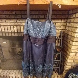 Blue and black sparkle cocktail dress size 24w